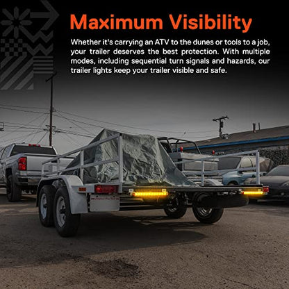 TRUE MODS 2pc 16" Amber LED Trailer Light Bar ID Rear Tail for Truck Semi - size: 2pc Amber