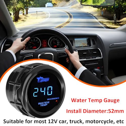 Car Water Temperature Gauge 12V Auto Water Temp Gauge Fahrenheit - color: Blue Light Water Temp Fahrenheit
