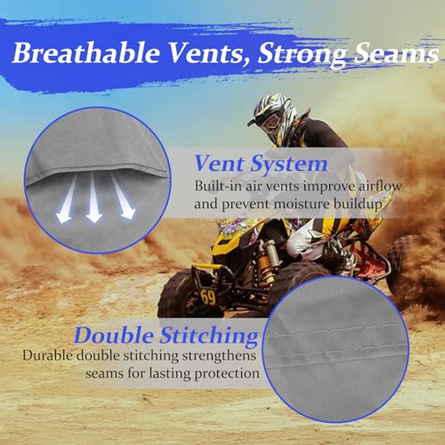 ATV Covers Waterproof Outdoor Heavy Duty, 85" L x 50" W x 42" H, Gray - color: Gray, size: 85"L x 50W" x 42"H