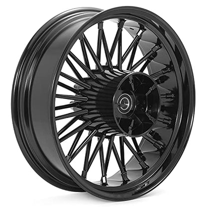 TOFR 18x5.5 Rear Fat King Spoke Wheel Rim For Harley Touring Bagger 09-25 - color: Gloss Black, size: Rear:18x5.5