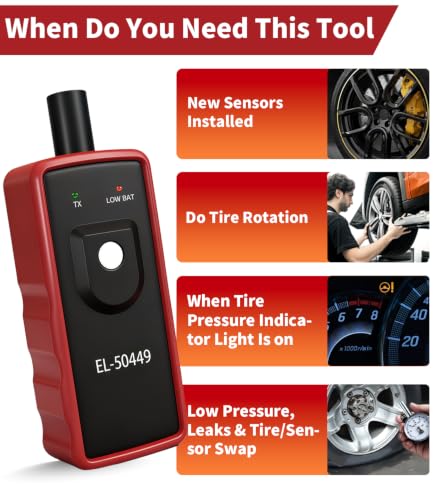 Ford TPMS Relearn Tool, FIRSTOOL EL-50449 TPMS Reset Tool, Tire Sensor Programmer Tire Pressure Sensor Reset for Ford Lincoln Mercury, TPMS Programming Tool Compatible with F150 F250 Flex etc - size: No Battery