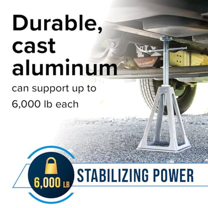 Camco Aluminum Stack Jacks — Stabilize & Position Your RV, Trailer Or Camper —Supports Up to 6,000 lb — Extends 11" - 17" — Pack of 4 (44560) - style: Pack of 4