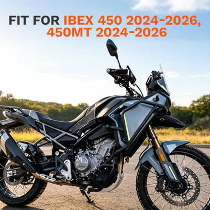 CHIFUN Engine Guard Crash Bars for 450MT Ibex 450 2024-2026, Motorcycle Upper and Lower Highway Frame Gas Fuel Tank Falling Protection Bars (Black) - color: Black