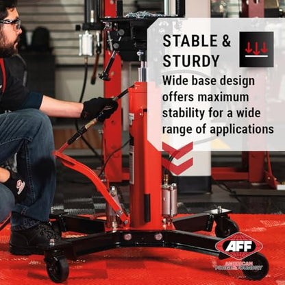 AFF Telescoping Transmission Jack - Truck Transmission Floor Jack with Universal Head and Wide Base (Multiple Weight Capacities) - size: 1,100 lbs Capacity, style: Air Assist