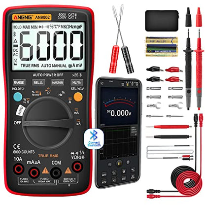 ANENG Bluetooth Multimeter, TRMS 6000 Count Auto Range AC/DC Digital Tester