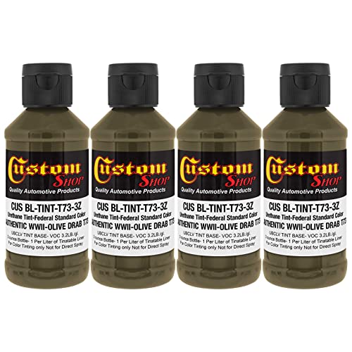 Custom Coat 3 Ounce, WWII Olive Drab, Bedliner Tint Concentrate, 4 Pack - color: Authentic WWII Olive Drab, size: 3-Ounce (Pack of 4)