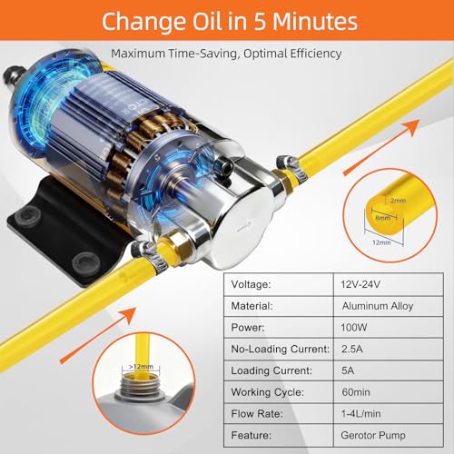 100W Electric Oil Change Extractor Pump, 1-4L/min Oil Transfer Pump for Engine/Transmission/Gear Oil Change, Compatible with Milwaukee M18 Battery(Oil Pump-B+Red Adapter) - color: Oil Pump-B+Red Adapter