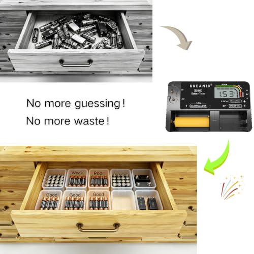 Battery Tester for AA AAA C D 9V & Household Batteries Battery Checker