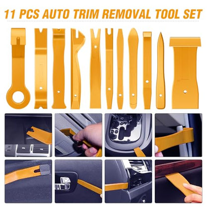 GOOACC 238Pcs Trim Removal Tool Auto Push Pin Bumper Retainer Clip Set - color: 120Pcs Clips + 118 Remover Yellow