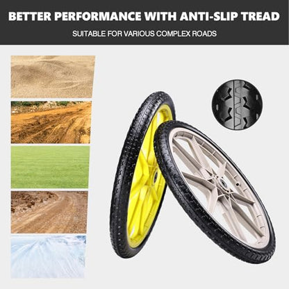 20" Flat Free Tire and Wheel with 3/4" & 5/8" Bearing, 2 Pack - color: Grey