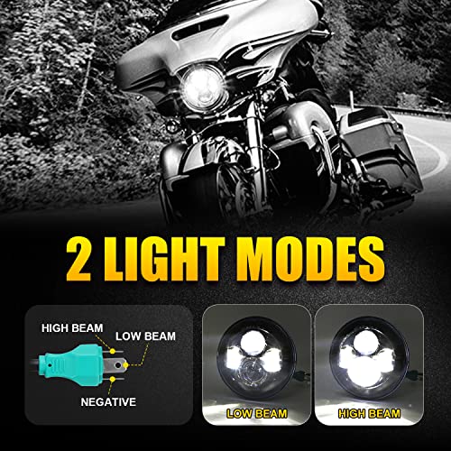 Dot Approved 7Inch Black LED Headlight with Mounting Bracket Compatible with Motorcycle Tour,FLD,Softail Heritage,Street Glide,Road King,Electra Glide,Yamaha V-Star Road Star Wrangler - color: Dark