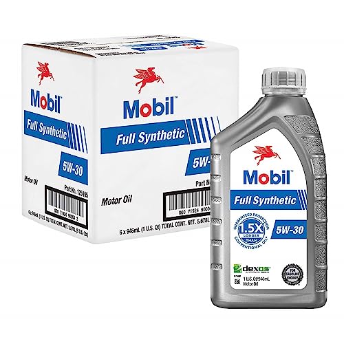 Mobil Full Synthetic Motor Oil 5W-30, 1 Quart (Pack of 6) - size: 1 Quart (Pack of 6)