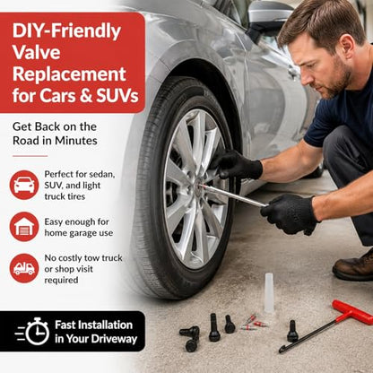 Tire Valve Stem Core Tool Kit for Car Truck ATV Lawn Mower