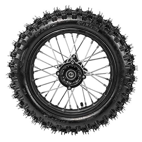 TDPRO 80/100-12 Rear Tire Disc Brake Rim With 12mm Bearing Set for Pit Pro Dirt Bike - size: Rear 12in