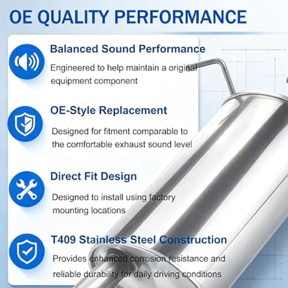 Rear Exhaust Muffler for 2012-2014 Honda CR-V 2.4L Direct Fit CRV4 - size: 12-14 Honda CR-V