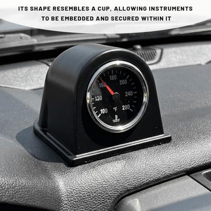 2 Inch Single Hole Gauge Dashboard Pod, 52mm Heavy Duty Plastic Auto Dash Meter Mount Gauge Pod, Universal Dash Meter Holder Interior Accessories for Cars Trucks SUVs - color: Single Hole