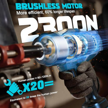 DIYtoolifz Cordless Impact Wrench 1/2" Compatible with Makita 18v Battery, 1700 Ft-lbs High Torque Impact Driver with 6Pcs Sockets & Storage Case, Impact Gun with 4 Modes & LED Light(Tool Only) - size: 1/2 inch, style: Socket Set Compatible with Makita