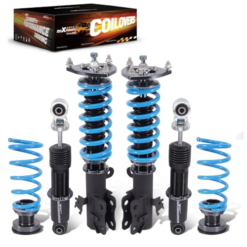 maXpeedingrods Coilovers for Toyota Rav4 2006-2012, 24 Levels Damper Adjustable Coilovers Suspension Kit, Height Adjustable Shock Absorber T6 Upgraded Lowering Kits Blue