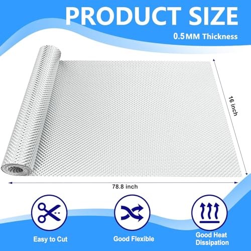 16" x 78.7" Exhaust Heat Shield Kit – High-Temp Muffler/Engine Embossed Aluminum Heat Shield with 20PCS Stainless Steel Cable Ties for Automotive & Motorcycle