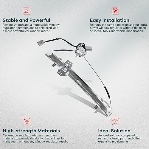 FINDAUTO Power Window Regulator fits for 2003-2004 For Honda Odyssey