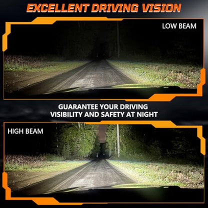 H4/9003 LED Headlight Bulbs + 7 Inch H6024 Glass Round LED Headlight Housing,Halogen Sealed High Low Dual Beam,Original Classic Look Conversion Pair Kit Pair - size: H6024