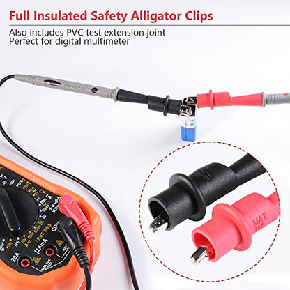 HANDSKIT Electrical Multimeter Test Leads Set with Alligator Clips