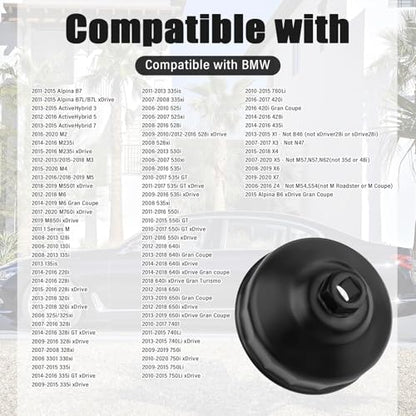86mm 16 Flute Oil Filter Wrench with 3/8" Drive Port,Oil Filter Removal Tool Compatible with BMW & Volvo,Professional Oils Filters Socket for Detaching & Installing Oils Filters