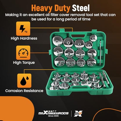 maXpeedingrods 35 PCS Auto Oil Filter Socket Wrench Set, 1/2" Drive - size: 35 PCS