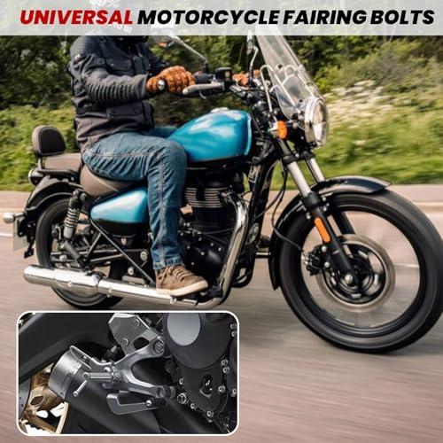 Titanium Motorcycle Fairing Bolt Kit 177Pcs, M5 M6 Stainless Steel - color: Titanium