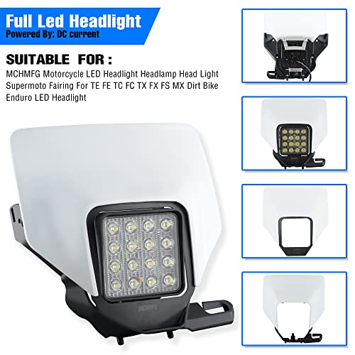 Dirtbike Headlight,LED Enduro Pit Bike Light Kit Universal For Most Dirt Pit Bike Motorcycle TC FC TE FE TX FX - color: Cover TypeA White