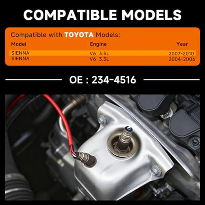 Downstream O2 Sensor Set | Direct Replacement for OE #234-4516 | Oxygen Sensor Compatible with Toyota 3.3L/3.5L V6 | Direct-Fit Downstream Sensor for 2004-2010 Models INCLUDES GLOVES - size: 234-4516