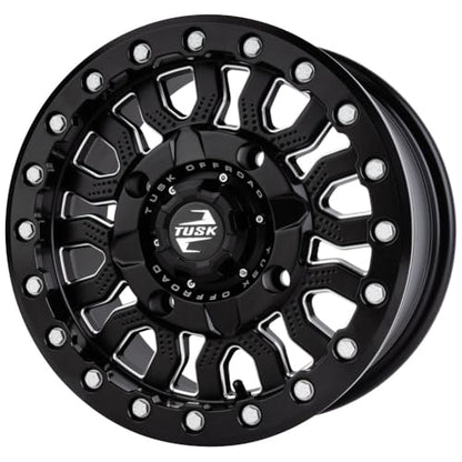 4/156 Tusk Fremont Beadlock Wheel 15x7 Compatible with Polaris RZR XP Turbo 2016-2026 /Yamaha YXZ 1000 2019-2026 (Milled/Black, Offset 4.0 + 3.0) - color: Milled/Black, size: Offset 4.0 + 3.0