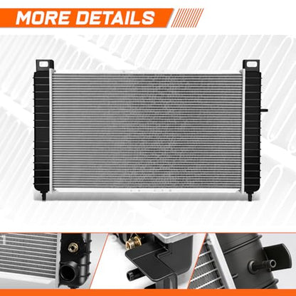 DPI-2334 28" Aluminum Radiator Compatible with 1999-2007 Chevy Silverado GMC Sierra Suburban Yukon Escalade 4.3L 4.8L 5.3L AT, Factory Replacement 1-Row Cooling Radiator - color: 28" 99-07 Silverado/Sierra/Suburban/Yukon/Tahoe