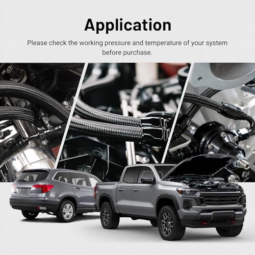 EVIL ENERGY 10AN Fuel Line Kit, 10AN Hose Nylon Braided Fuel Line Hose Fitting Kit CPE Fuel Hose 10FT Black - size: 10AN 10FT