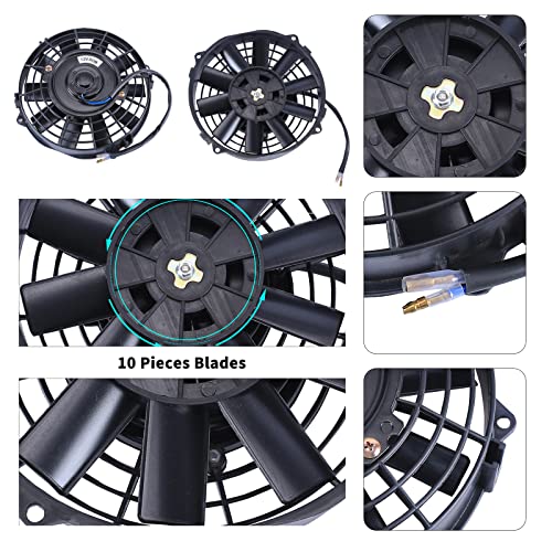 7''Inch Slim Fan Push Pull Electric Radiator Cooling Fan Black - color: Black, size: 7 Inch-2 Pieces