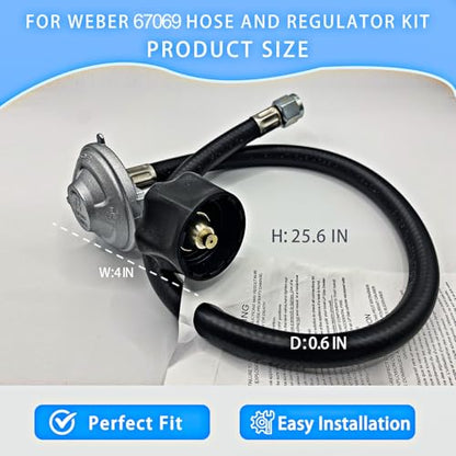 For Weber Hose and Regulator kit, for Weber Grill Regulator Replacement, Fits for Spirit II (2017-2019) and Spirit E310 E320 E210 Genesis II 210/LX 240 and Genesis II 300/400 (2017-2019) Gas Grills. - size: 25 in for Weber Genesis/Summit/Spirit