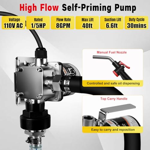 FMCNMech 8 GPM 110V Electric Oil Transfer Pump Kit - color: 8 GPM Oil Pump