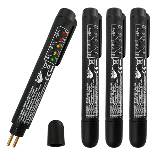 4PCS Brake Fluid Liquid Tester Pen, DOT 3 DOT 4 DOT 5.1 Brake Fluid Diagnostic Testing Pen, Vehicle High-Precision Hydraulic Liquid Oil Moisture Analyzer with 5 LED Indicators - color: 4PCS