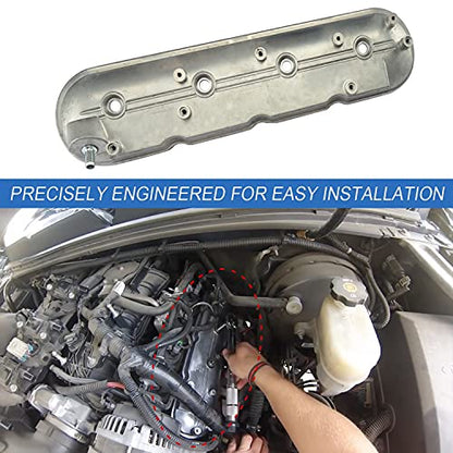 Driver Side Valve Cover with Gasket, Bolts Compatible with 1999-2010 Chevy Silverado, Suburban, Tahoe, Trailblazer, GMC Sierra, Yukon Cadillac Escalade, Pontiac 4.8L 5.3L 5.7L 6.0L 6.2L Part# 264-965