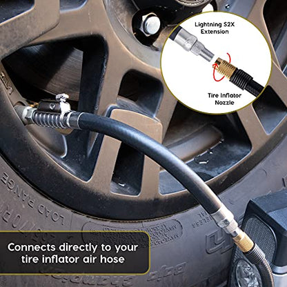 JACO Lightning S2X Quick-Connect Locking Tire Inflator Air Chuck Attachment - style: Straight Head