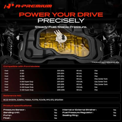 A-Premium Electric Fuel Pump Module Assembly with Pressure Sensor