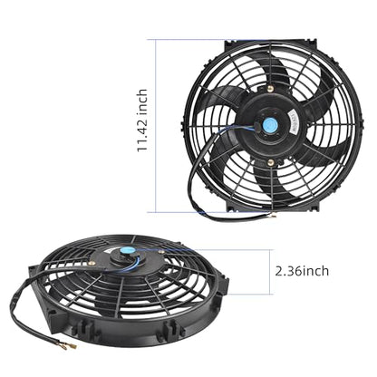 10" Slim Fan Push Pull Electric Radiator Cooling Fan, Black, 2 Packs - color: Black, size: 10'’(2 Pack)