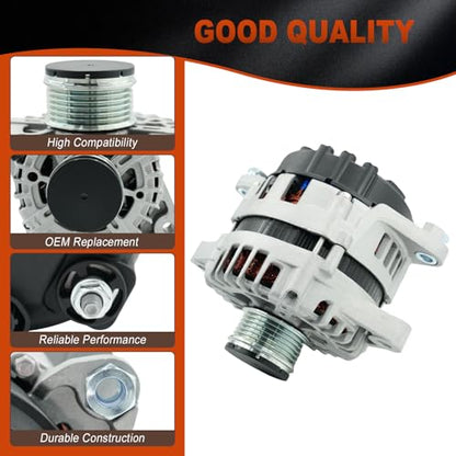 11710N Car Alternator Compatible with Kia Sorento 2012-2014, Optima 2014-2015, for Hyundai Santa Fe Sport 2013-2016, Sonata 2014 L4 2.0L 2.4L Replaces 11606, FG15S060, 373002G800, 373002G950 - size: 11710N
