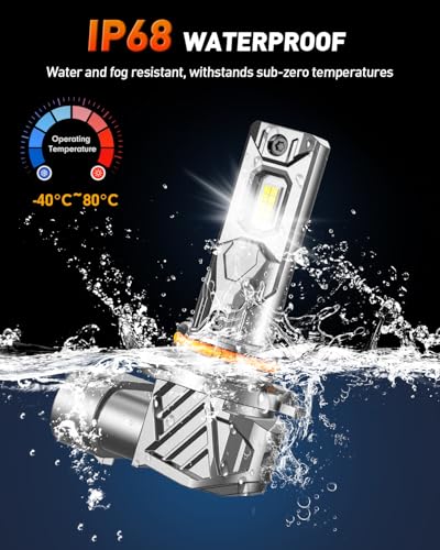 FORENNER 9005 9006 Light Bulbs Combo, Upgraded 1000% Ultra Brightness 6500K Cool White, Real 1:1 Size 9005 9006 Accessory Light Kits, 10-Year Long Lifespan, IP68, Plug and Play, Pack of 4. - size: 9005/HB3+9006