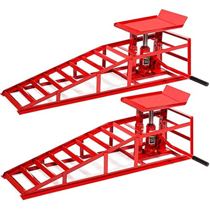 Stark USA 2-Piece Low Profile Car Ramps, 8,800 LBS Heavy-Duty Automotive Service Lift Ramps for Cars Trucks & Trailers, Garage Vehicle Maintenance Repair Ramps