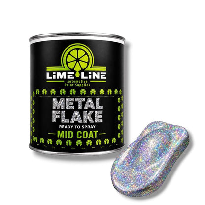 LiME LiNE Automotive Metal Flake Midcoat - No Reducer Needed (Silver Rainbow Iridescent, 1 Pint) - color: Silver Rainbow Iridescent, size: 16 Fl Oz (Pack of 1)
