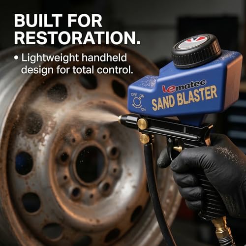 LE LEMATEC Sand Blaster Gun Kit for Air Compressor Rust Removal - style: Siphon Ceramic Function