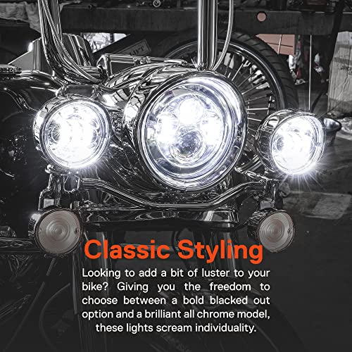 TRUE MODS 7 Inch LED Headlight Kit 4.5 Inch Passing Lights Harley Davidson - color: Chrome, size: Headlight + Bracket + Passing Lights