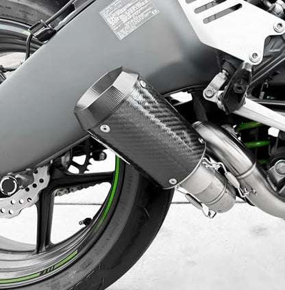 Motorcycle Exhaust, 2 inch Inlet Motorcycle Muffler, Slip On Muffler Exhaust with Mid Pipe, Fits Honda Kawasaki Z900 GSXR750 CBR650 more