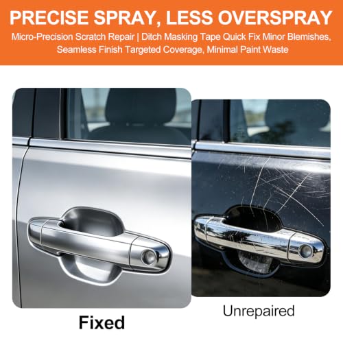 Mini HVLP Air Spray Gun Kit, Automotive Paint Guns with 0.8/1.0mm Nozzles and 10 X 200ml Disposable Paint Cup Touch Up Paint Sprayer for Car Furniture Wall DIY - color: Orange